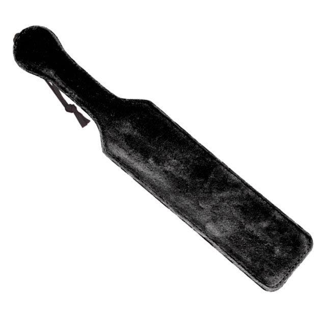 SS: Leather Paddle W/Black Fur -