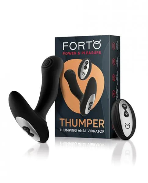 Forto Thumping Anal Vibrator Black - Powerful, USB Rechargeable & Splashproof