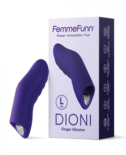 FemmeFunn Dioni Large Dark Purple - Ultimate Pleasure Instrument with 20 Vibration Modes & Ergonomic Shape