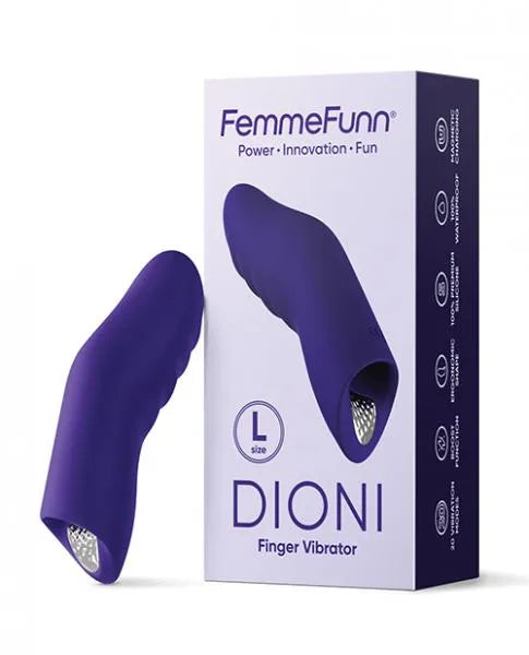 FemmeFunn Dioni Large Dark Purple - Ultimate Pleasure Instrument with 20 Vibration Modes & Ergonomic Shape