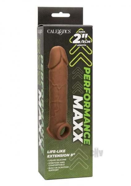 Perform Maxx Life-Like Extension 8 Brown - Ultra-Soft Silicone Enhancer