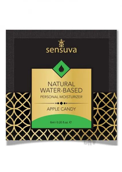 Natural Personal Apple Candy Foil 6ml - Sensuva Water-Based Personal Moisturizer
