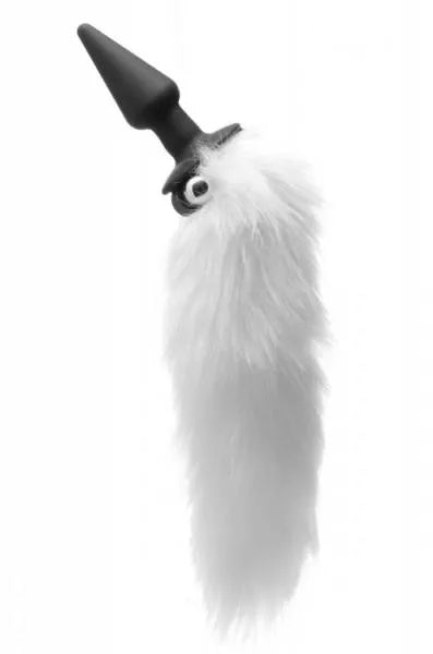 Foxxxy Fanny Tail Vibe White Anal Plug - Fluffy Role Play Fun