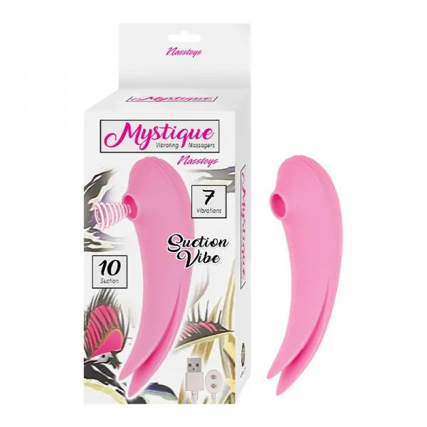 Mystique Vibe Massager - Dual-Function Suction & Vibration - Pink