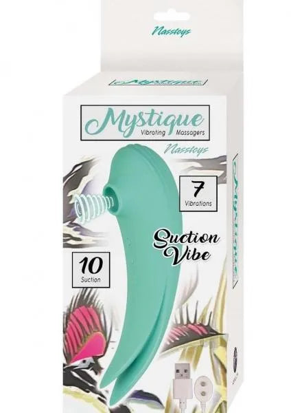 Mystique Vibe Massager Suction Aqua - Dual Stimulation, 10 Suction Patterns & 7 Vibrations