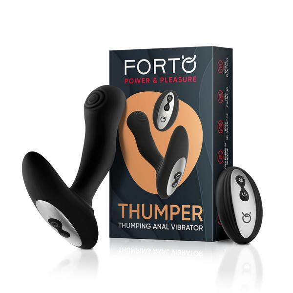 Forto Thumping Anal Vibrator Black - Powerful, USB Rechargeable & Splashproof