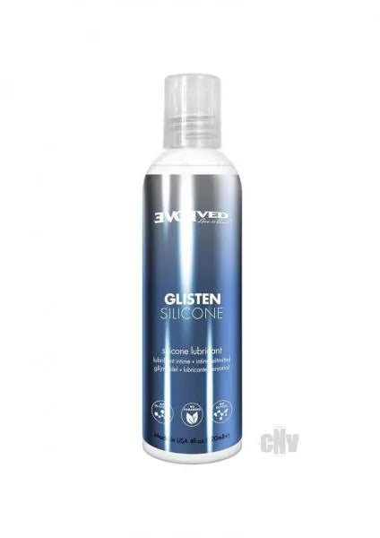 Evolved Glisten Silicone Lubricant 4 Oz – Premium Silicone-Based Personal Lubricant for Enhanced Comfort