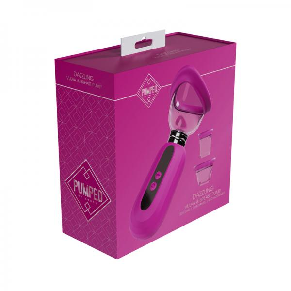 Pumped Dazzling Automatic Rechargeable Vulva & Breast Pump - Pink | Enhance Sensitivity & Appearance