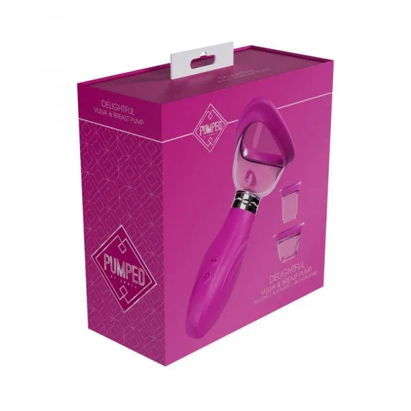 Pumped Delightful Automatic Rechargeable Vulva & Breast Pump - Pink | Enhance Sensitivity & Size