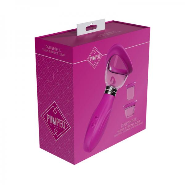 Pumped Delightful Automatic Rechargeable Vulva & Breast Pump - Pink | Enhance Sensitivity & Size