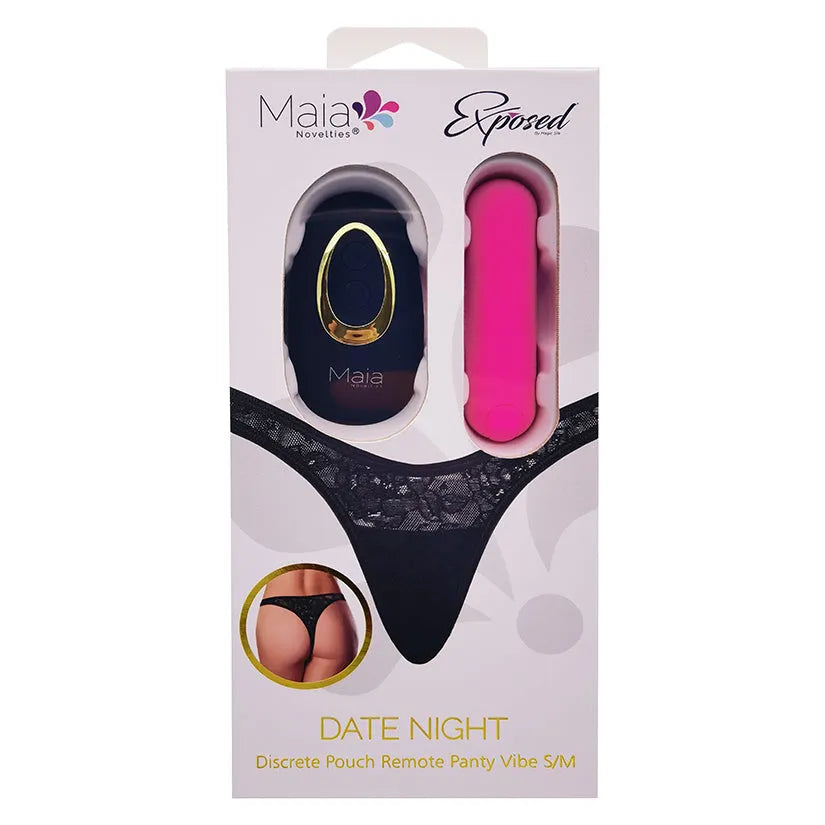 Maia Date Night Remote Control Panty Vibe S/M - 10 Vibrations, Magic Silk Thong, Waterproof, Body Safe