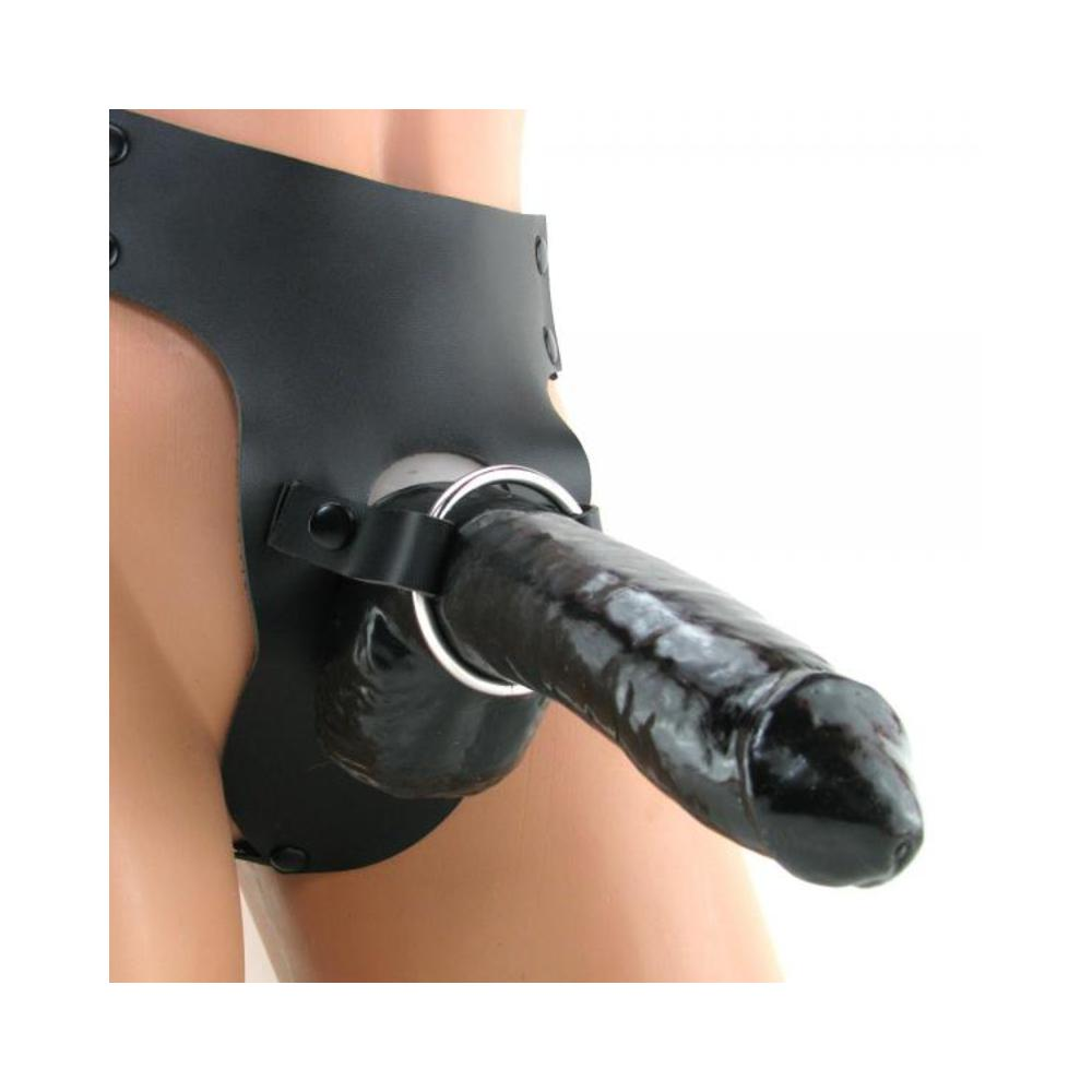 Mr. Big Hollow 8 inches Strap On Black - Perfect for Men & Women, Adjustable Harness