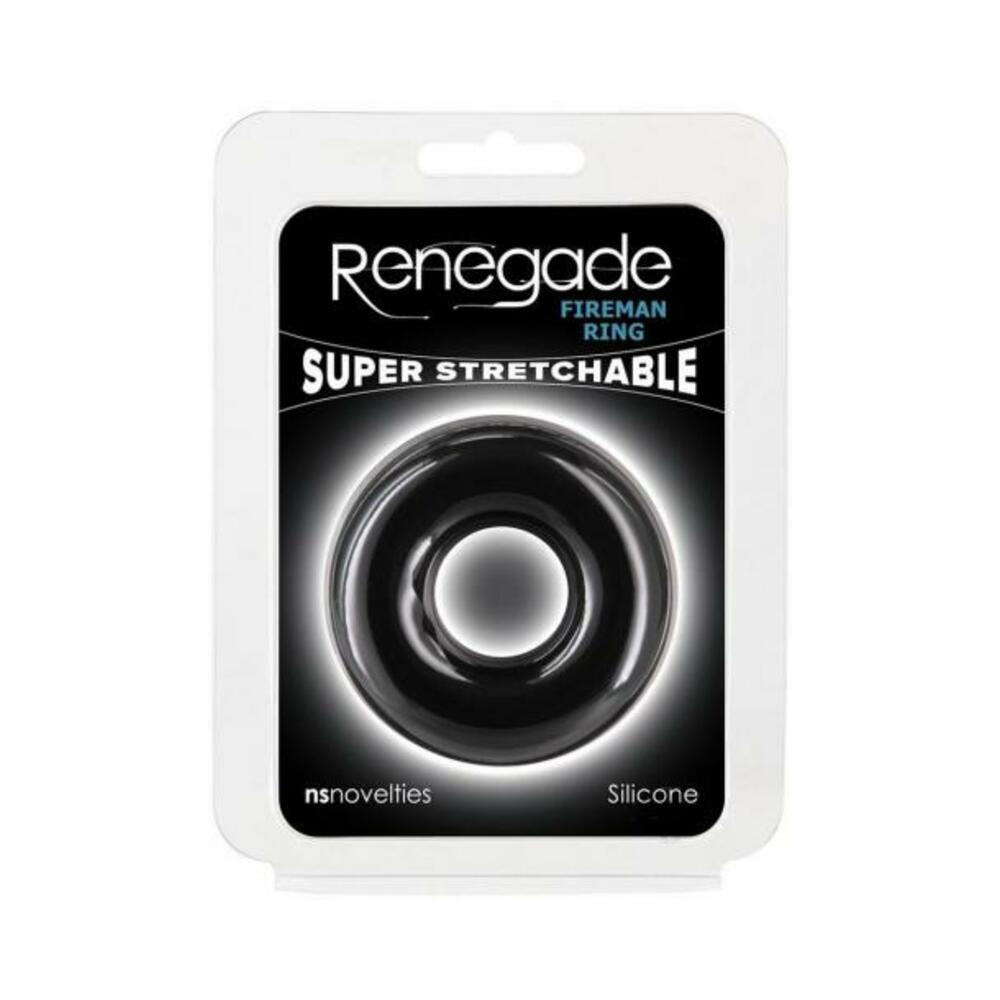 Renegade Fireman Ring Large Black - Enhance Performance & Prolong Climax