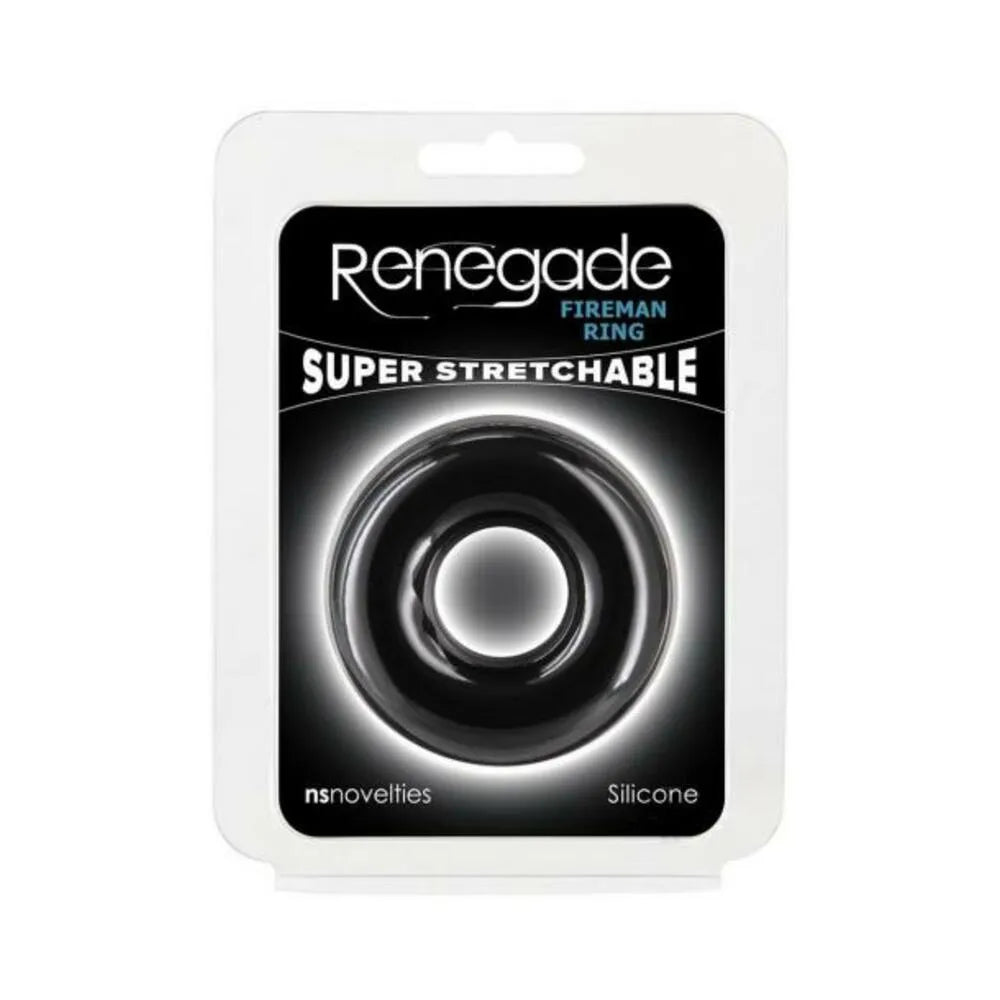 Renegade Fireman Ring Large Black - Enhance Performance & Prolong Climax