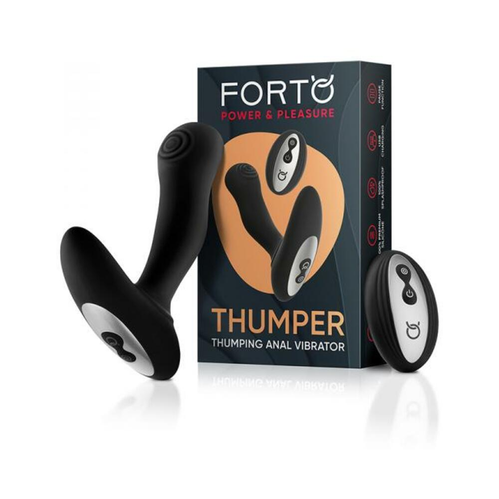 Forto Thumping Anal Vibrator Black - Powerful, USB Rechargeable & Splashproof