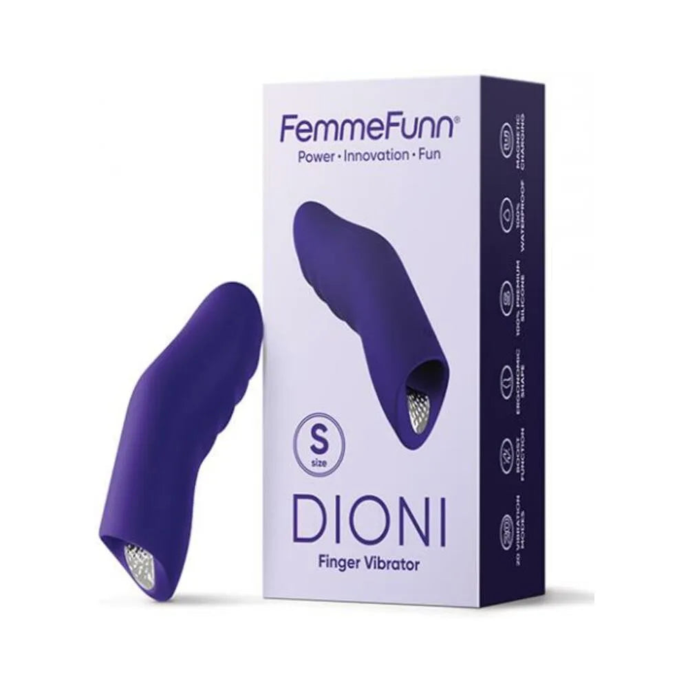 FemmeFunn Dioni Small Dark Purple - 20 Vibration Modes, Splashproof, Premium Silicone