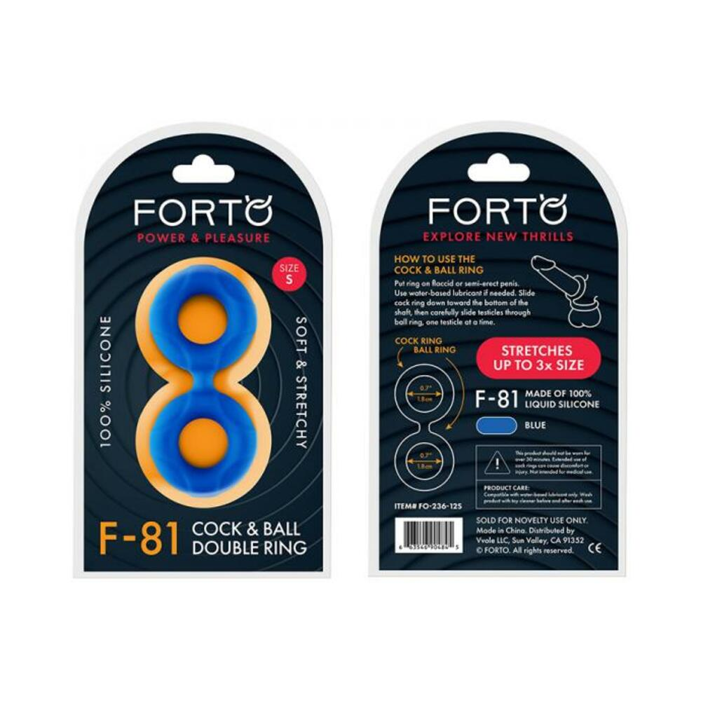 Forto F-81: Double Ring Liquid Silicone in Blue - 44mm | Stretches Up to 3x Size