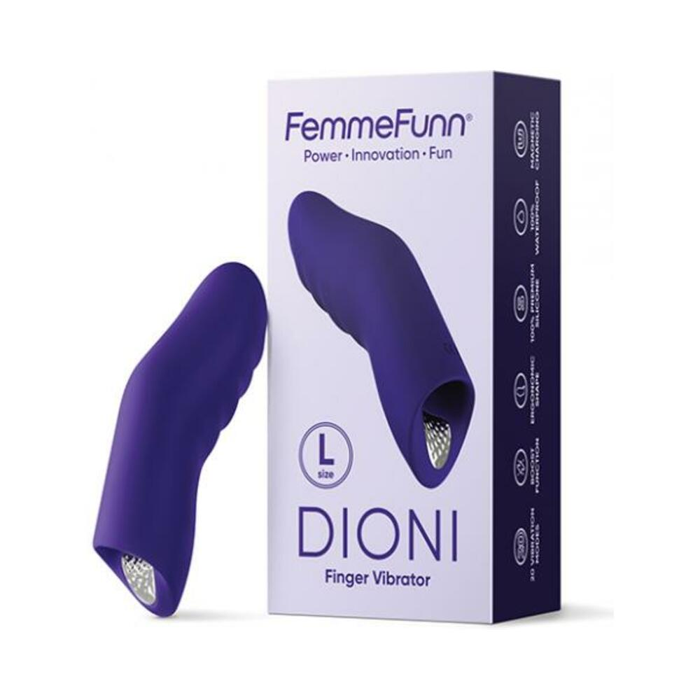FemmeFunn Dioni Large Dark Purple - Ultimate Pleasure Instrument with 20 Vibration Modes & Ergonomic Shape