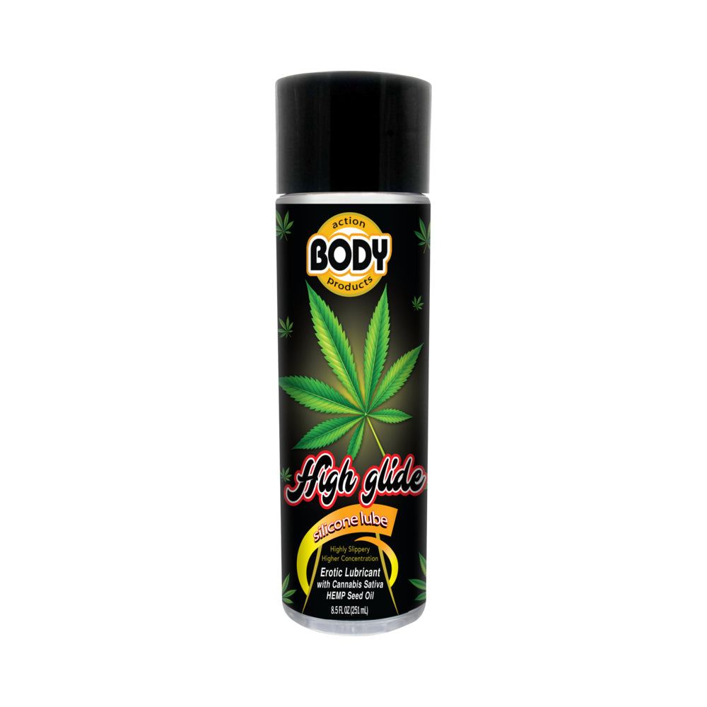 High Glide Erotic Silicone Lubricant with Hemp Oil - 8.5oz Bottle