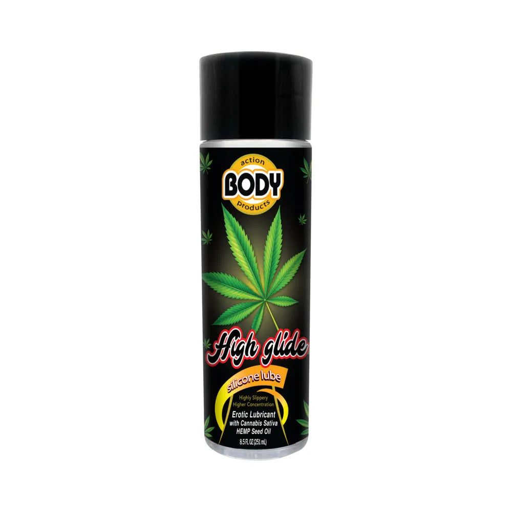 High Glide Erotic Silicone Lubricant with Hemp Oil - 8.5oz Bottle