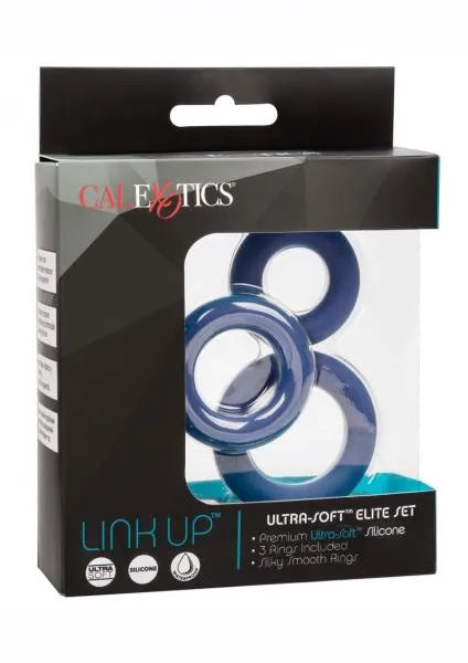 Link Up Ultra Soft Elite Set - Blue | Premium Silicone Enhancer Rings for Stamina & Sensation