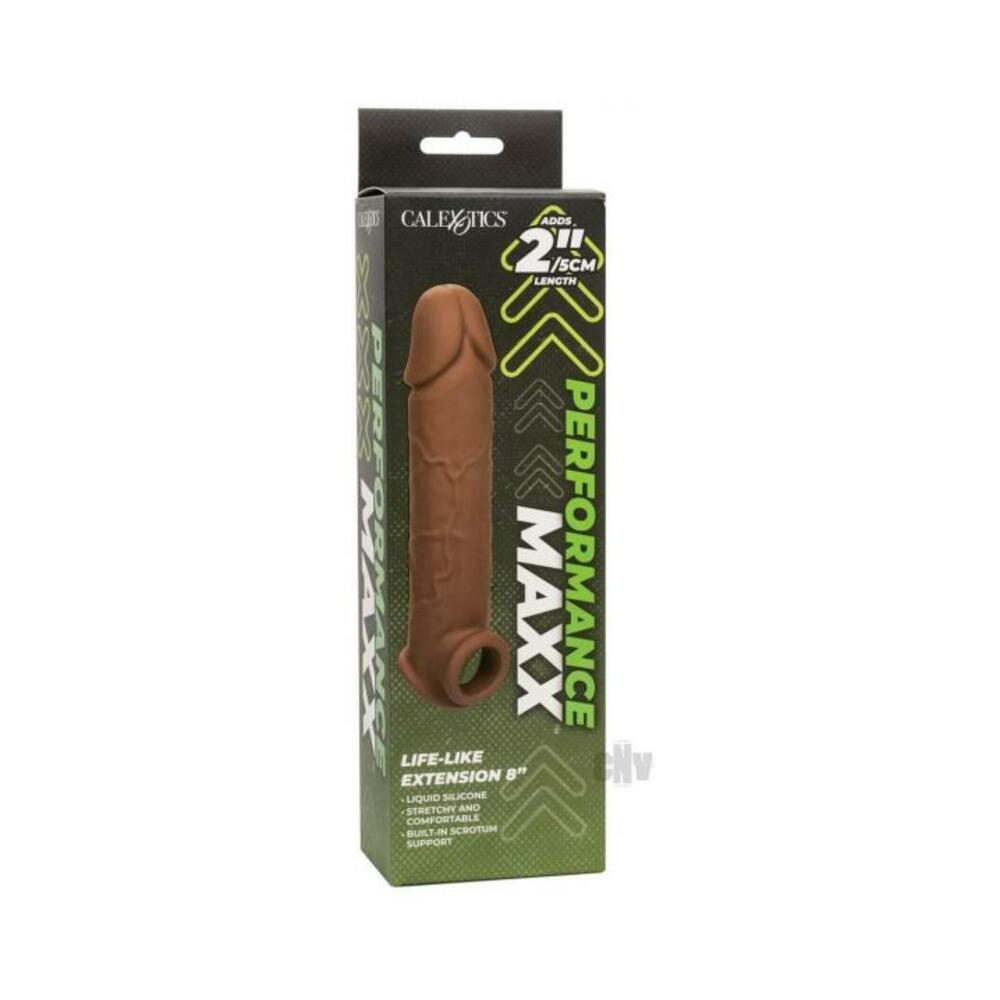 Perform Maxx Life-Like Extension 8 Brown - Ultra-Soft Silicone Enhancer