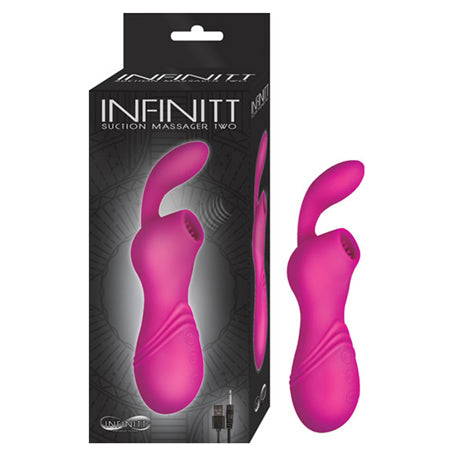 Infinitt Suction Massager Two Pink - Rechargeable, Waterproof, and Phthalates-Free
