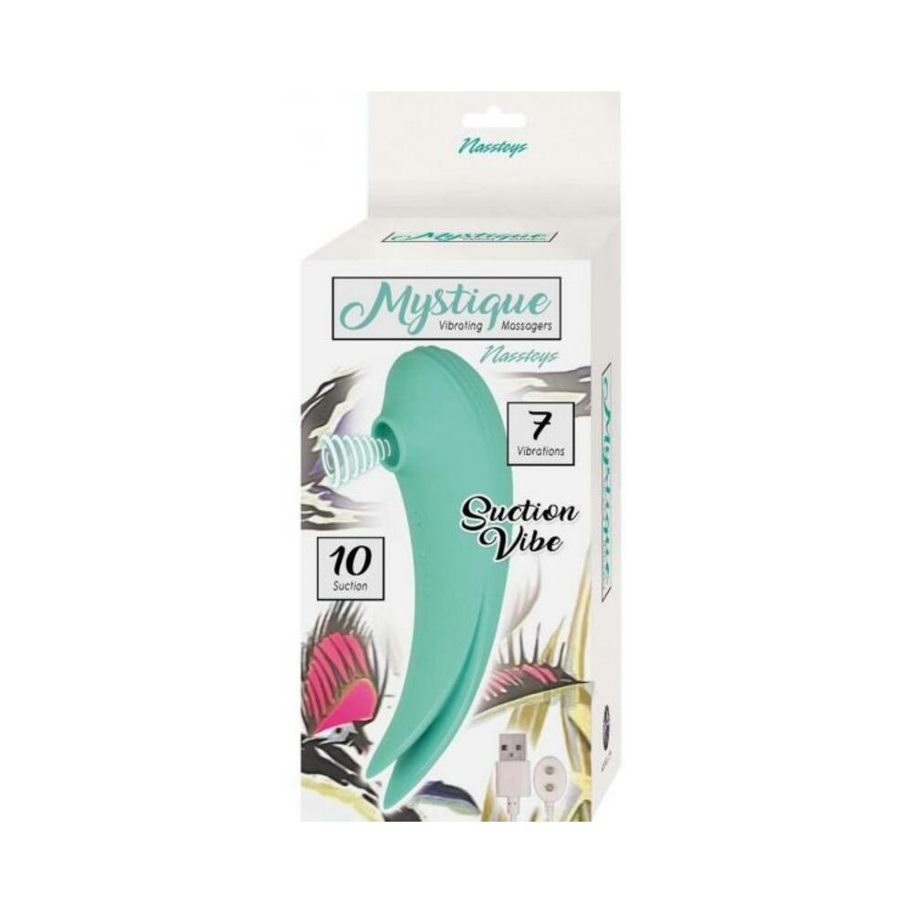 Mystique Vibe Massager Suction Aqua - Dual Stimulation, 10 Suction Patterns & 7 Vibrations