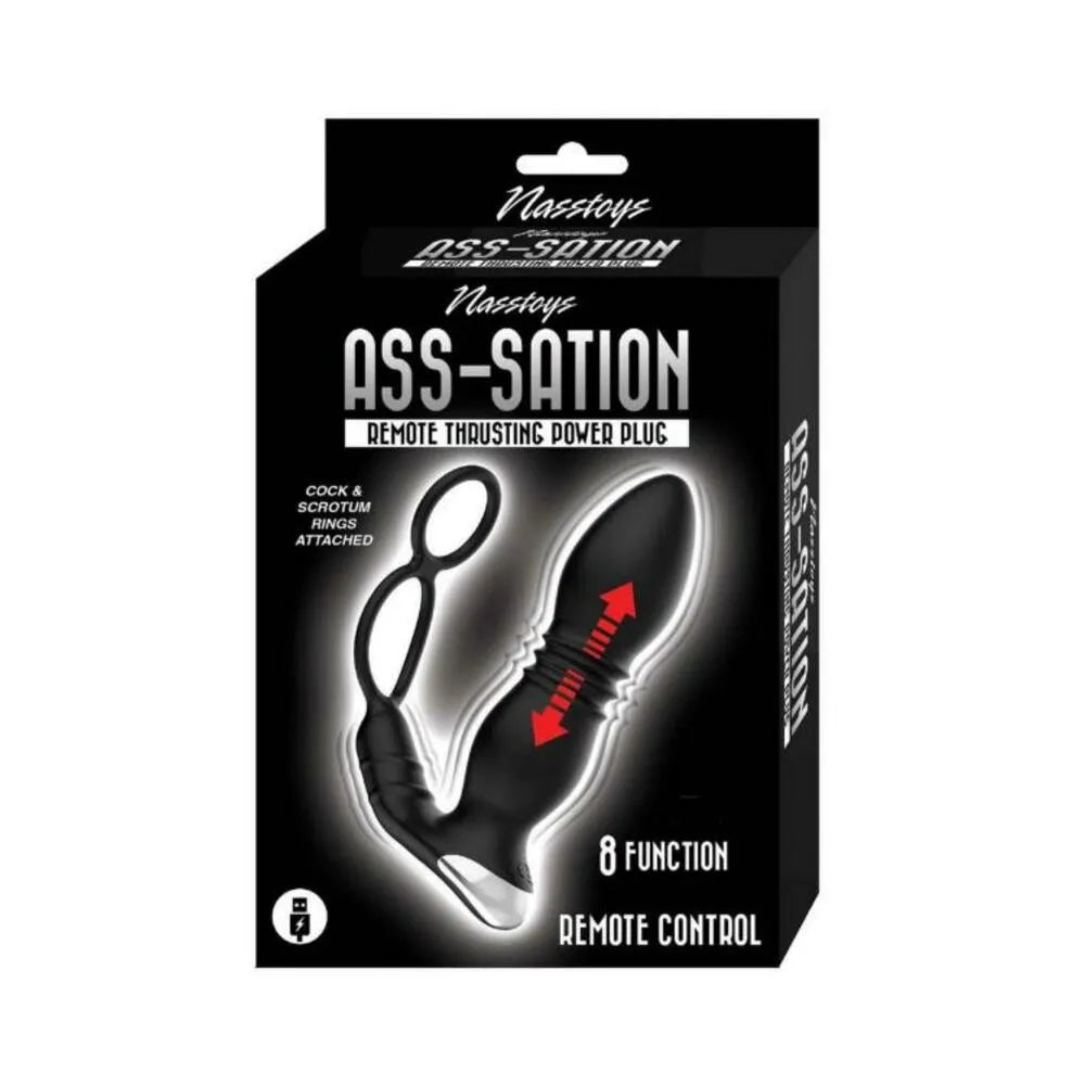 Ass-sation Remote Thrusting Power Plug Black - Ultimate Pleasure and Control