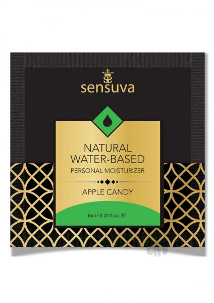 Natural Personal Apple Candy Foil 6ml - Sensuva Water-Based Personal Moisturizer