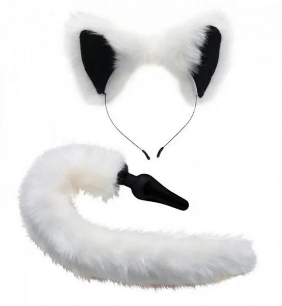 Tailz Fox Tail Anal Plug and Ears Set - Unleash Your Inner Fox with Premium Silicone Plug and Fluffy Faux Fur