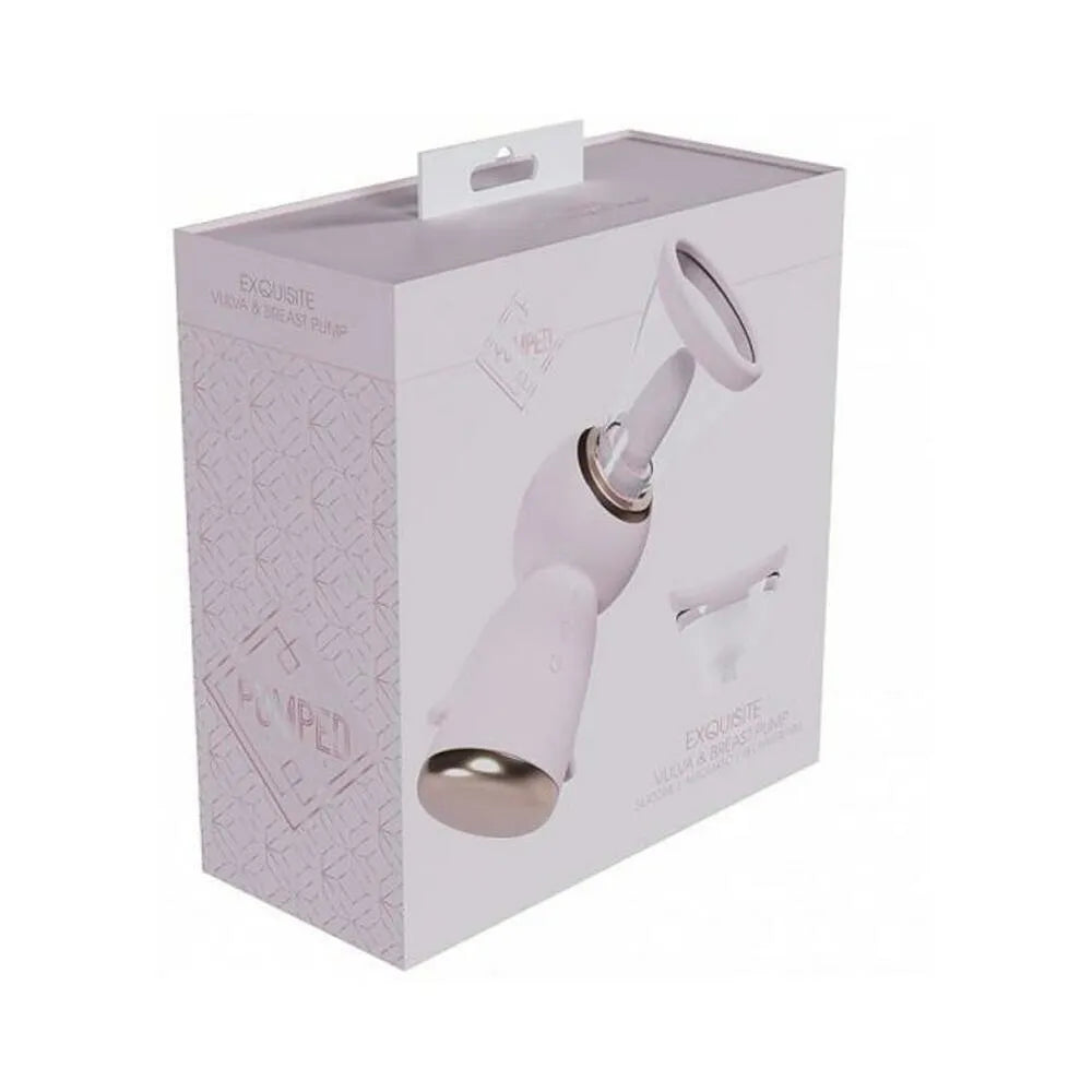 Pumped Exquisite Automatic Rechargeable Vulva & Breast Pump in Pink - Enhance Sensitivity & Size