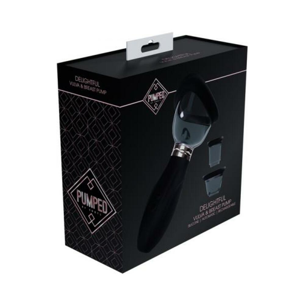 Pumped Delightful Automatic Rechargeable Vulva & Breast Pump - Black