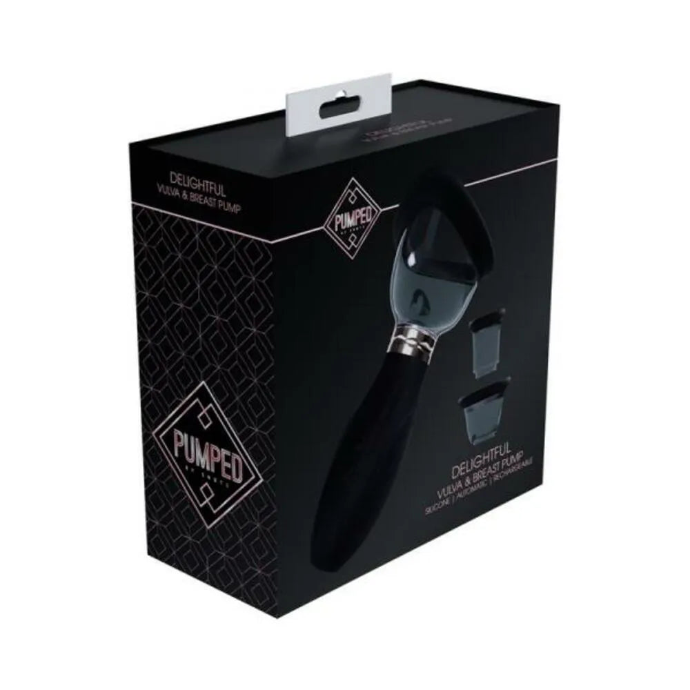 Pumped Delightful Automatic Rechargeable Vulva & Breast Pump - Black