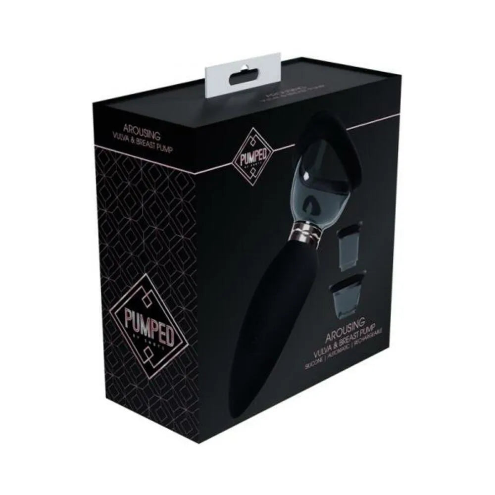 Pumped Arousing Automatic Rechargeable Vulva & Breast Pump - Black