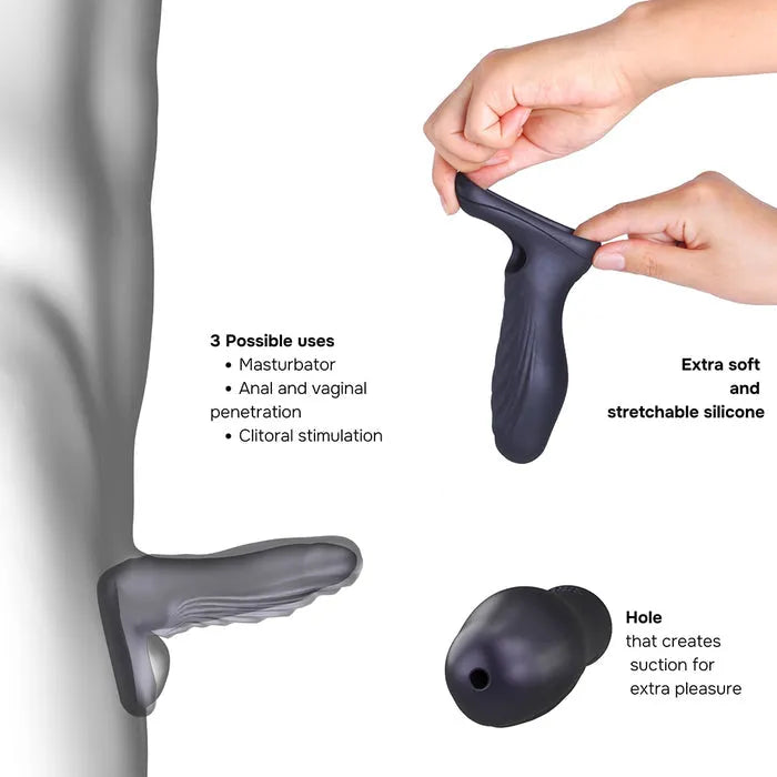 MAN WAN Ryzer Penis Extender & Soft Masturbating Sleeve Black - Enhance Pleasure & Performance