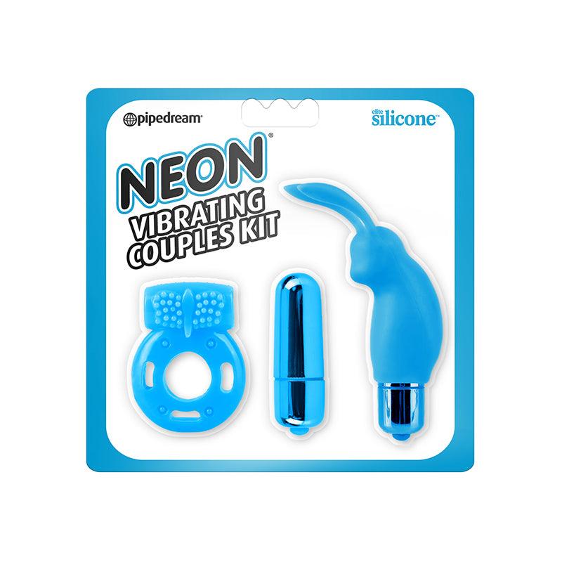 Neon Vibrating Couples Kit Blue -