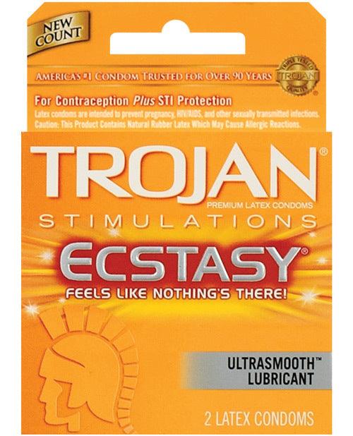 Trojan Ultra Ribbed Ecstasy Condoms - Box of 3 -