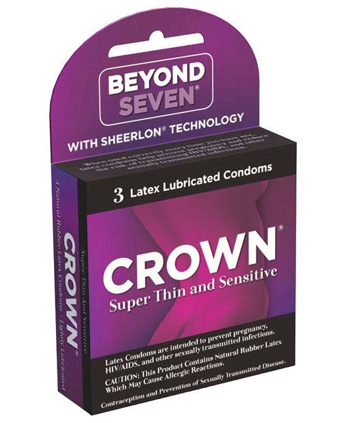 Crown Lubricated Condoms - Box of 3 -