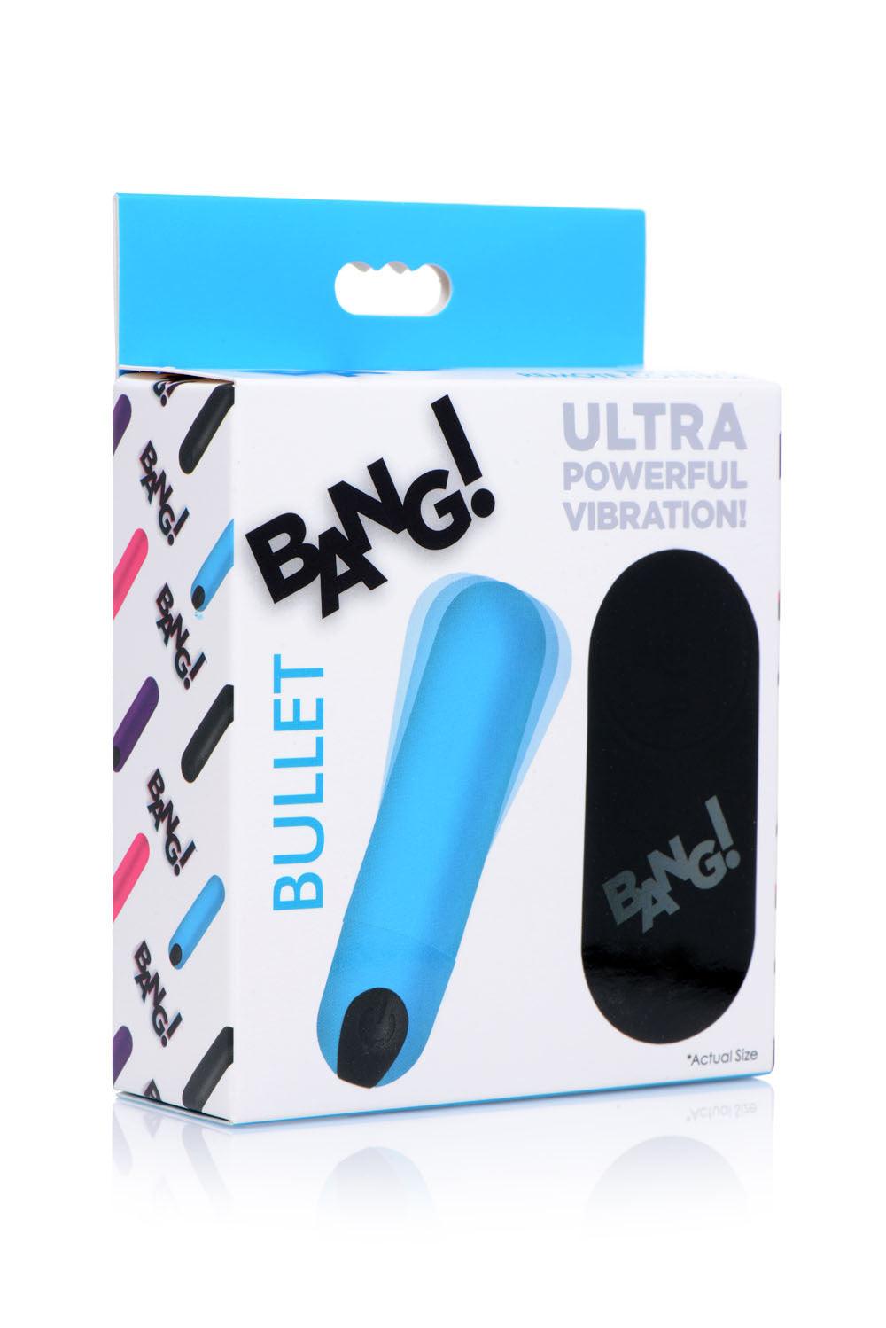 Bang Vibrating Bullet With Remote Control - Blue -