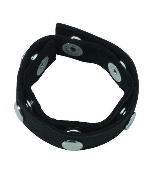 Spartacus Six Speed Cock Ring Black Leather -