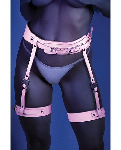 Glow Strapped In Glow in the Dark Leg Harness Light Pink O/S -