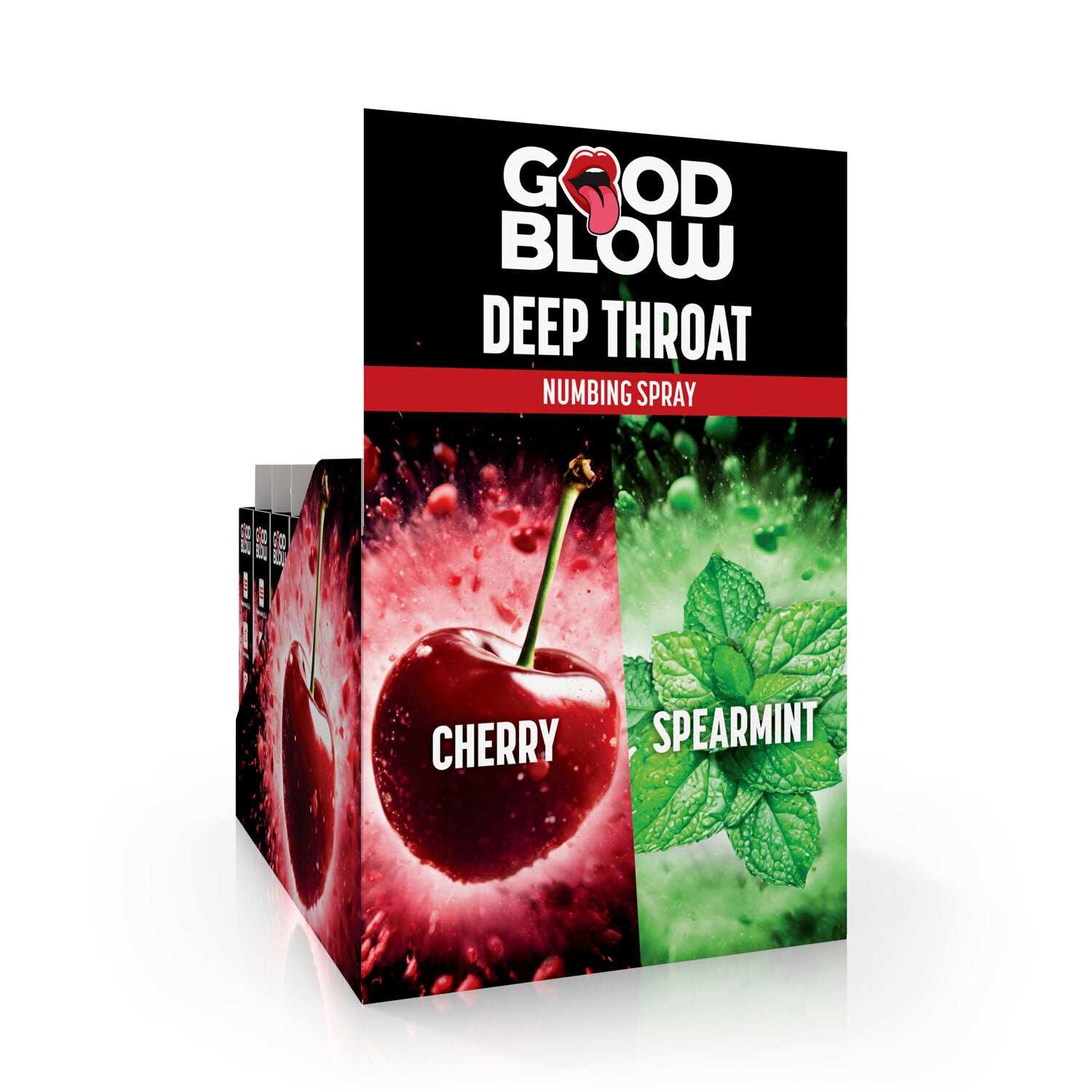 Deep Throat Numbing Spray Pop Display - Cherry/spearmint 24 Pcs