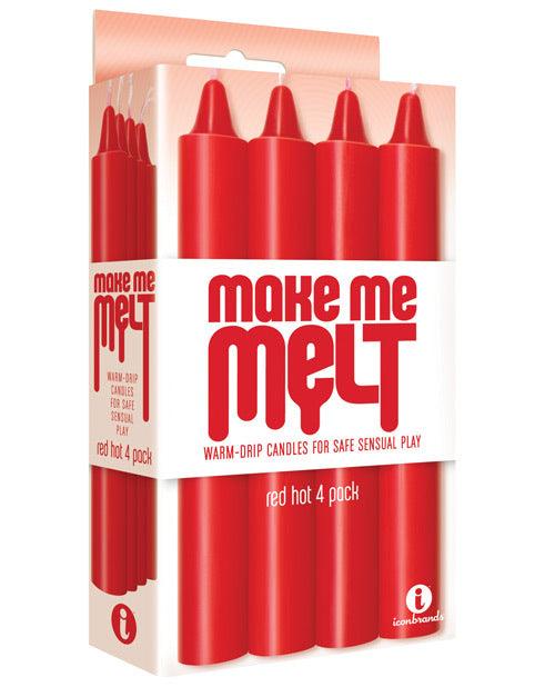 The 9's Make Me Melt Sensual Warm Drip Candles - Red Hot Pack of 4 -