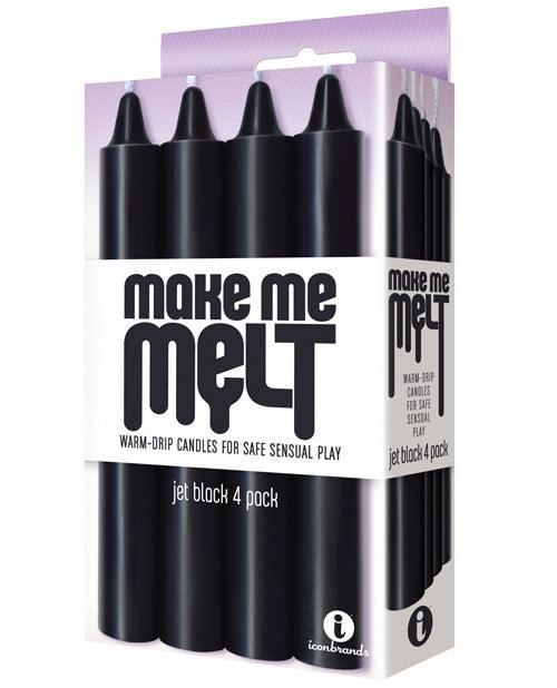The 9's Make Me Melt Sensual Warm Drip Candles - Jet Black Pack of 4 -