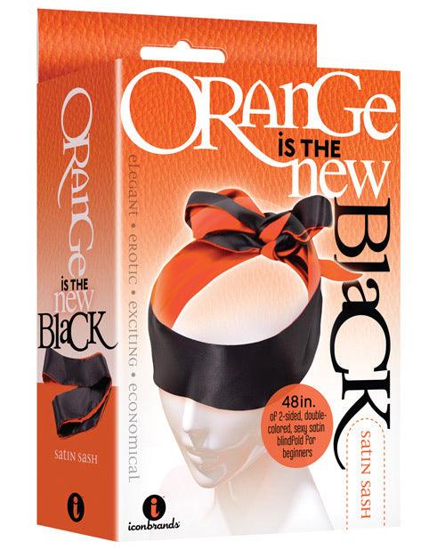 The 9's Orange is the New Black Satin Sash Reversible Blindfold -