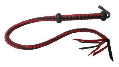 Premium Red and Black Leather Whip -