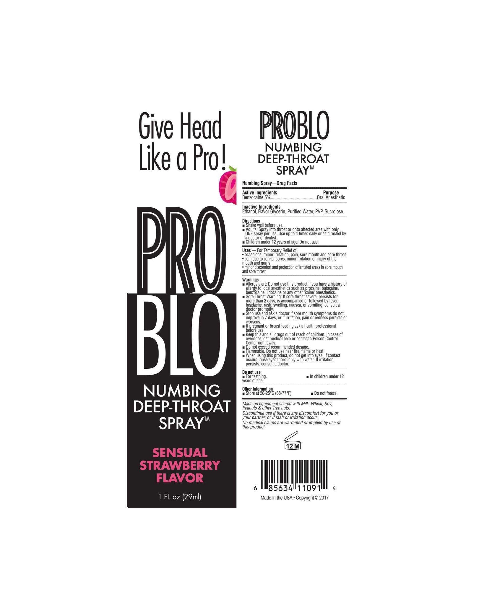 Problo deep throat spray strawberry -