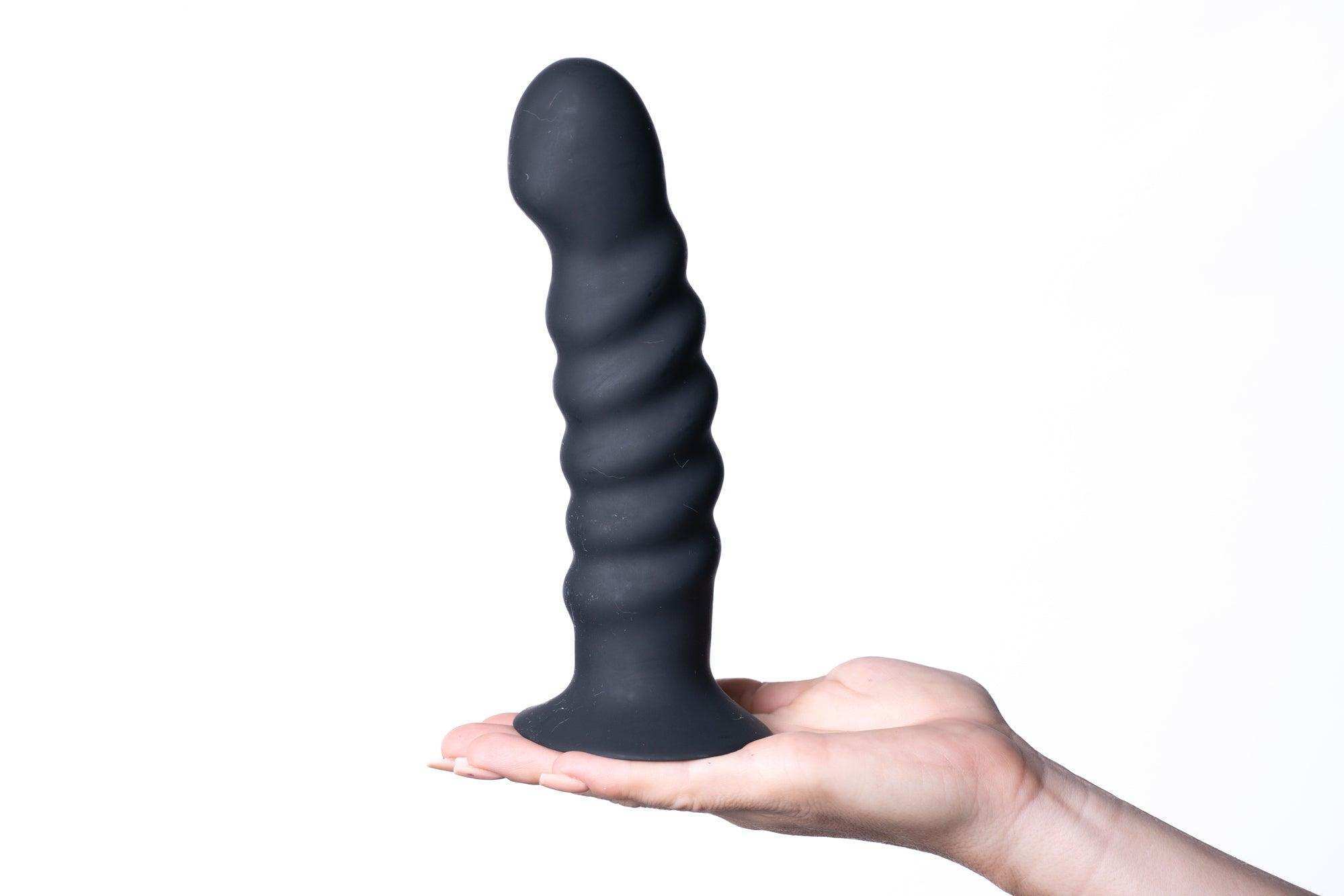 Kendall Silicone Dong Swirled Satin Finish - Black -