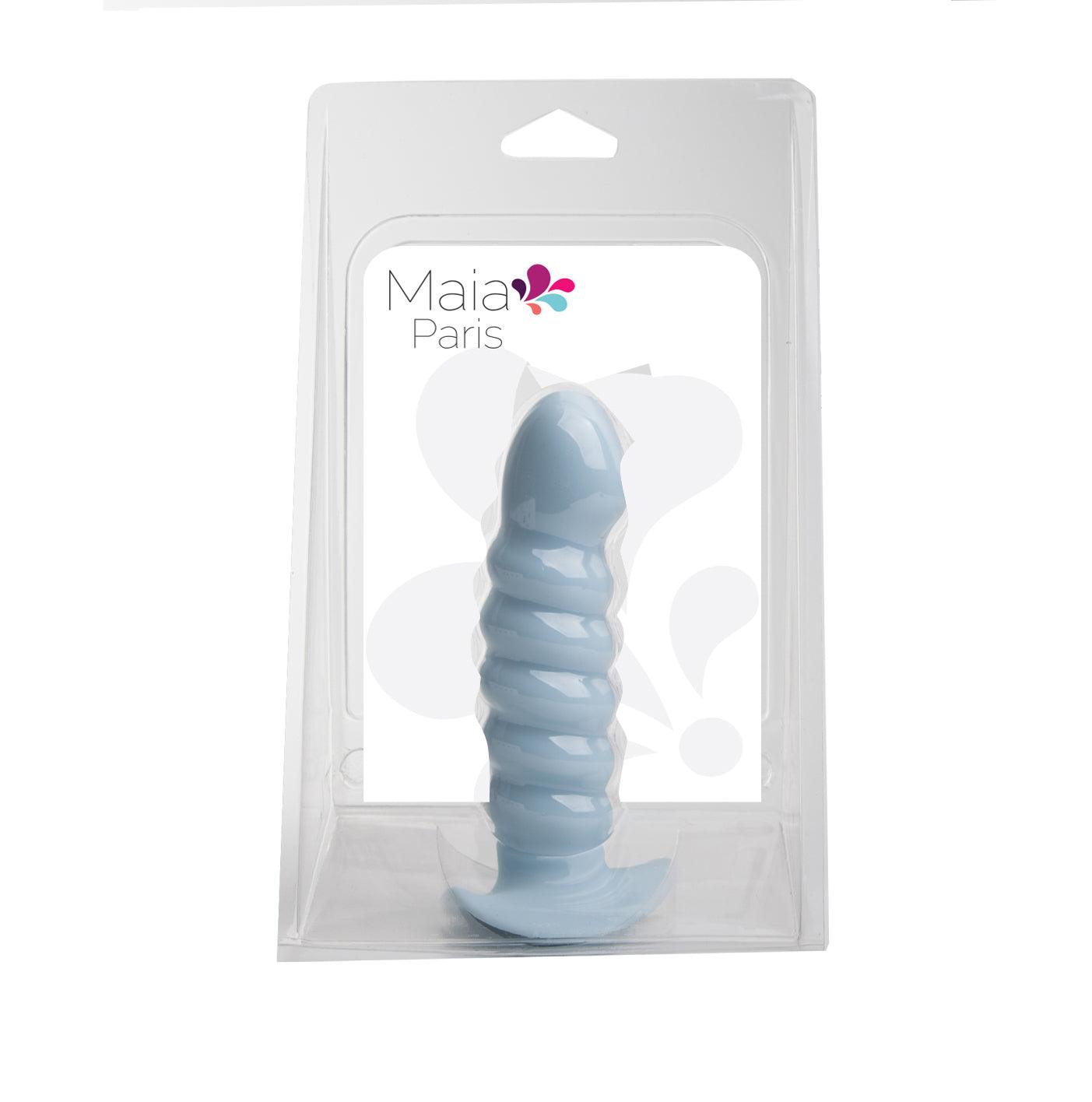 Paris Silicone Ribbed Dong - Blue -
